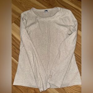 Old Navy Cream Ribbed Long Sleeve Top